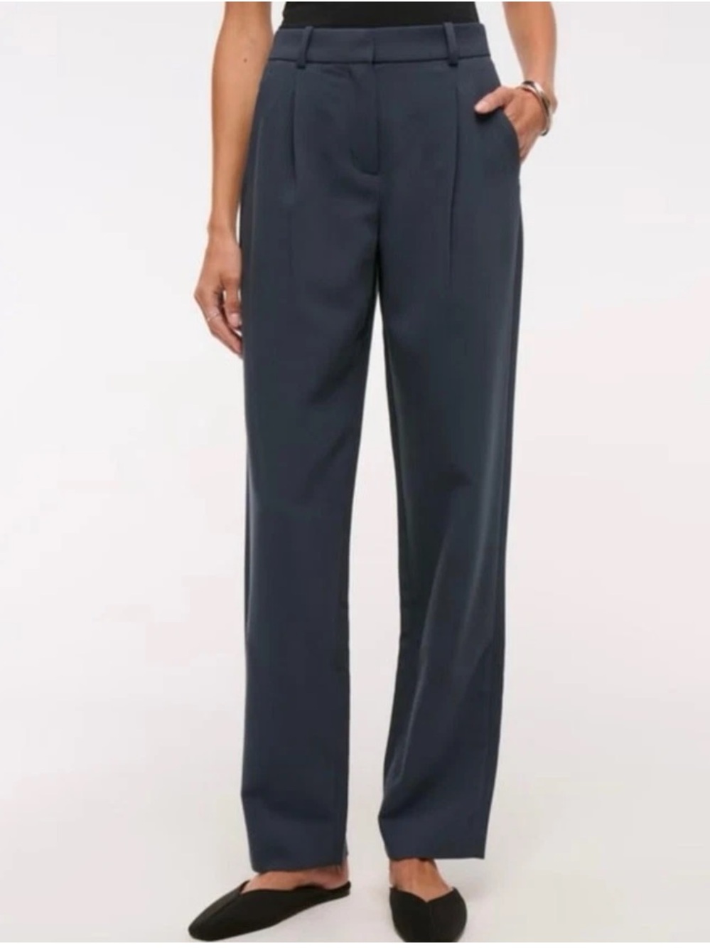 Abercrombie & Fitch Quinn Tailored Straight Pant Navy size 26 / 2 - Picture 3 of 8
